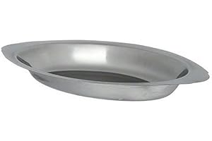 American METALCRAFT, Inc. 12 oz Oval Stainless Au Gratin Dish, 12-Ounce, Silver