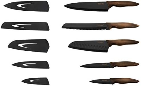 hecef Ensemble de Couteaux de Cuisine, Y Compris Couteau de Cuisine de 8 Pouces, Couteau à Pain de 8 Pouces, Couteau Santoku de 7 Pouces, Couteau Universel de 5 Pouces, Couteau de Fruit de 3.5 Pouces