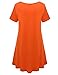 BELAROI Womens Comfy Swing Tunic Short Sleeve Solid T-Shirt Dress (3X, Orange)