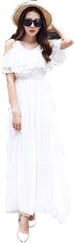 Raabta Fashion Women's Maxi Dress (RWD_11015_4.White-XL_White_X-Large)