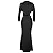 SUNNOW Womens Sexy Ladies Deep V Neck Party Dress Maxi Long Evening Dress (L, Black1)