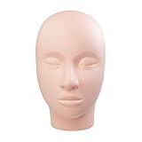 LASHVIEW Rubber Practice Training Head Manikin Cosmetology Mannequin Doll Face Head Eyelashes Makeup Mannequin Head