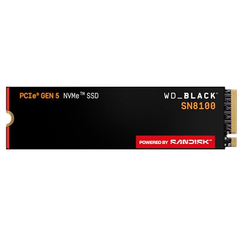 WD_Black SN8100 2 TB PCIe 5.0x4 NVMe M.2 SSD (Lesegeschwindigkeiten von bis zu 14.900 MB/s, Schreibgeschwindigkeiten von bis zu 14.000 MB/s, TLC 3D CB