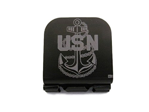 Chief Petty Officer Logo Laser Etched Hat Clip Black