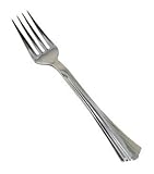 Reflections Heavyweight Plastic Utensils, Fork, Silver, 7