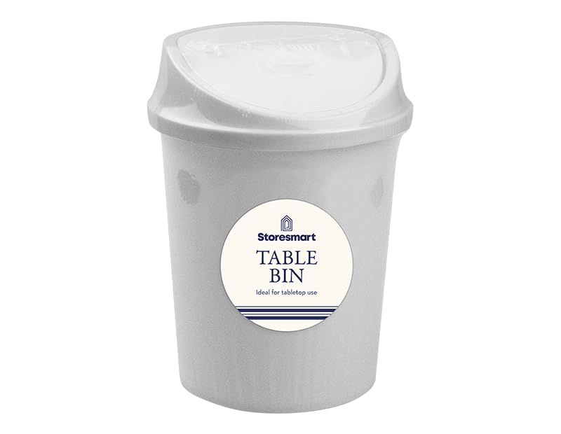 MVS Wholesale Handy Table Bin Product Dimensions:(D) 10.2(H) Including Lid 18.5cm - WHITE