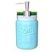 Comfify Mason Jar Kitchen Soap Dispenser & Sponge Holder - Sink Organizer - 14oz Kitchen Counter Liquid Soap Dispenser with Stainless Steel Pump, Blue Ceramic Soap Holder w/Free Sponge
