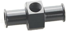 1/2 Billet Fuel Pressure Gauge Inline Barb Adapter With 1/8 Port Black