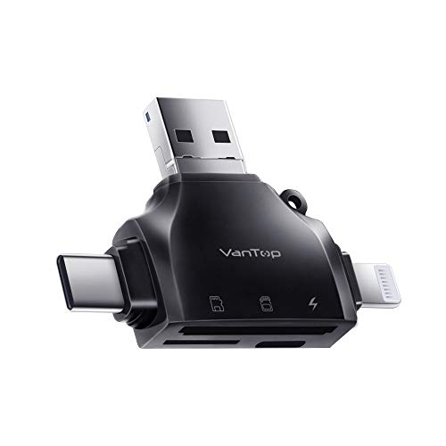 VanTop 4 in 1 SD Card Reader for iPhone, iPad, Andriod Phones,DSLR