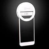 Selfie Ring Light, Bodecin Portable Mini 32 White LEDs Beauty Fill in Light 3 Adjustable Gears Brightness for iPhone/iPad/Android Phone in Dim Environment(White)