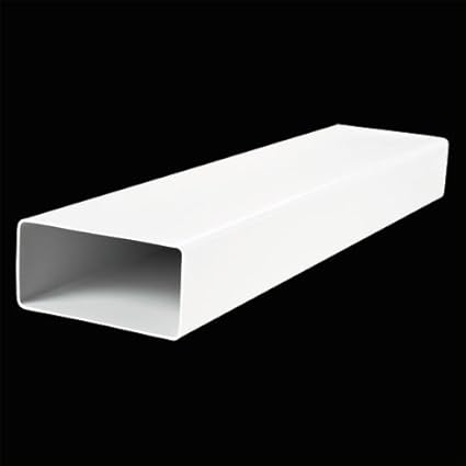 Lüftungsrohr Lüftungskanal 55x110 mm Länge 0,5 m 50 cm aus Kunststoff Kanal Flachkanal Abluft-Rohr Abluftkanal Dunstabzug Dun