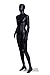 Male Full Body Durable Plastic Abstract Egg Head Mannequin with Movable Head Black (SM1 BLK)