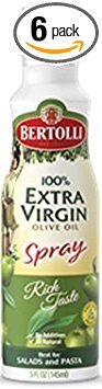 Bertolli 100% Olive Oil Spray 5oz Can (Pack of 6) Select Flavor Below (Extra Virgin)