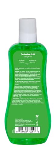 Australian Gold Soothing Aloe Vera After Sun Gel -Relieves Sunburn Pain and Hot & Itchy Skin, Soothing Aloe After Sun Gel, 8 Fl Oz (A70623-1)