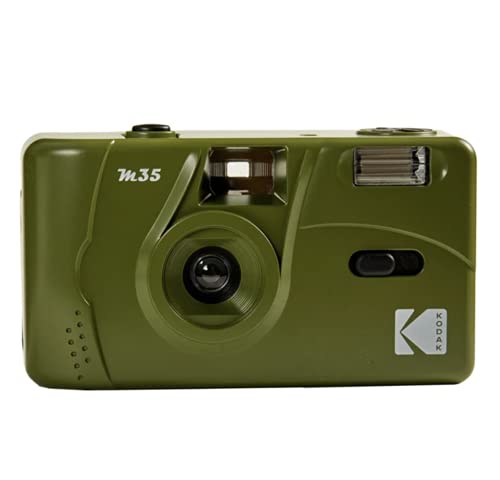 KODAK M35 DA00254 - Appareil Photo Rechargeable 35mm, Objectif Grand Angle Fixe, Viseur Optique, Flash Intégré, Pile AAA – Vert Olive