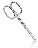 Eyebrow Nose Hair Trimmer Scissors - Round Tip for Ear, Eyebrow, Beard & Mustache Trimming Cutting Beauty Tool (silver)