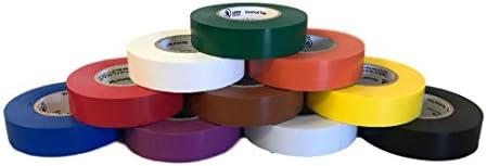 Protak Mixed Color Electrical Tape, 3/4" width x 60' length, PVC 7mil, Pack of 10 Rolls