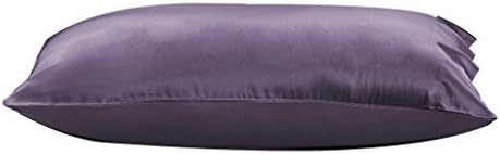 VANSILK 16 Momme 100% Pure Mulberry Silk Pillowcase Pure Color Double-side Silk for Hair and Skin Purple King 20" x 36"(51x91cm) 1Pc