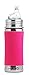 Pura Kiki 11oz/325ml Stainless Steel Sippy Cup Bottle w/Sleeve, Plastic-Free, MadeSafe Certified, Medical-Grade XL Silicone Sipper Spout Fast Flow Rate for Kids, Toddlers, Babies & Infant - Pink