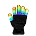 The Noodley Flashing LED Finger Light Gloves Sized for Kids Personalized Custom 4, 5, 6, 7 Year Old (Small, Black)
