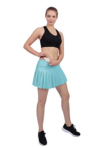 HonourSex Blue Women Tennis Skirt Pleated Golf Skirts with Pockets Skort Workout Sports Hiking XXL - Thumbnail 6