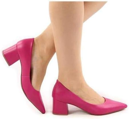 scarpin pink salto grosso