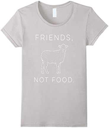 Women's Vegan Vegetarian Friends Are Not Food Love Animals T Shirt Small Silver