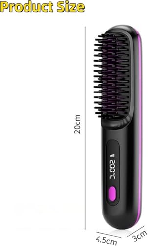 Go Brush Pro, Cordless Hair Straightener Brush, Portable Rechargeable Heated Styling Brushes Rechargeable Heated Styling Brushes (1)