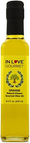 In Love Gourmet Orange Natural Flavor Infused Olive Oil 250ML/8.5oz Great on Fish and Chicken, Amazing in Cakes and Brownies