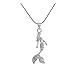 Andyle Fairytale Mermaid Crystal Pink Silver Tone Necklace for Girls and Teens