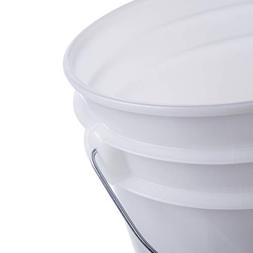 Letica Premium 3.5 Gallon Bucket, HDPE, Natural, 5 Pack Pricepulse