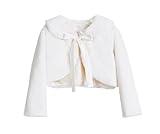 Sweet Kids Girls Tied Ribbon Bow Faux Fur Bolero Jacket