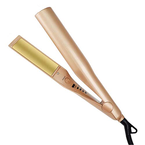 CFMOUR Hair Straightener and Curler 2 in 1 Ceramic Curling Flat Iron Pro for Hair Styling Tools – Gold