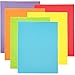Youngever 6 Pack Heavy Duty Plastic Two Pocket Folders, Rainbow Colors, 2 Pocket Folders