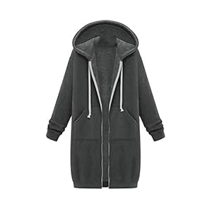 Hhckhxww Herfst en winter dames halflange trui met capuchon en lange mouwen voor dames winterjas