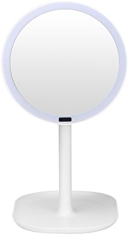 NEWQIBEAUTY Lighted Makeup Mirror Motion Sensor with 30 LED Lights,Rechargeable 360 Degree Rotation Infrared Induction 7X Magnifying Vanity Mirror