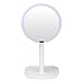 NEWQIBEAUTY Lighted Makeup Mirror Motion Sensor with 30 LED Lights,Rechargeable 360 Degree Rotation Infrared Induction 7X Magnifying Vanity Mirror