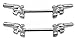 Nipple Ring Gun bar Body Jewelry Pair Sold as Pair 14 Gauge Double Pistol