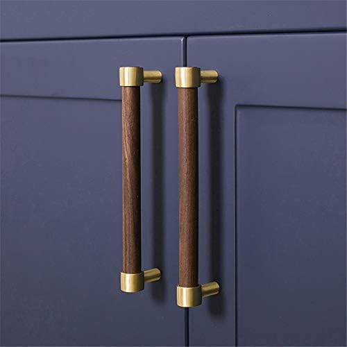 JFOPRH Natural Wood Brass T Bar Door Handles Furniture Handles Drawer Pulls Kitchen Cabinet Knobs And Handles