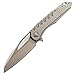 Eafengrow EF39 Folding Pocket Knife with D2 Steel Blade Titanium Alloy Handle Frame Lock Camping Tactical Tool for Outdoor Hiking Survive (EF39-silver)