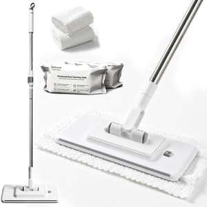 SOPAMI Enlarged Snap Grip Flat Floor Mop with Stronger Cloth Grip