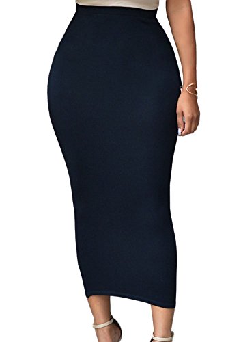 made2envy Fashionable High Waisted Bodycon Maxi Skirt (S, Black)