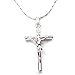 FC JORY White & Rose Yellow Gold Plated Cross Jesus Christ Crucifix Cross Pendant Chain Necklace