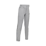 Under Armour Boys' Clean Up Piped Baseball Pants, Baseball Gray/Midnight Navy, Youth Large