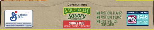 NATURE VALLEY SAVORY NUT CRUNCH BARS, SMOKY BBQ, 0.89 OZ, 5 BARS