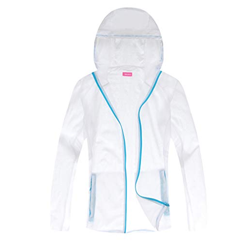 Colmkley Women Men Colorful Windproof Outdoor Bicycle Sports Suncreen Jacket White - Thumbnail 3