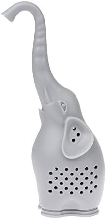 Silicone Elephant Tea Infuser Filter Loose Leaf Herb Spiece Filter for Tea &amp; Coffee Drinkware (Grey)