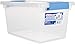 Sterilite Medium Clip Box Stackable Storage Bin with Latching Lid for Home, Office, School, Organize Paper, Notebooks, Crafts, Clear Lid, Base, 1-Pack