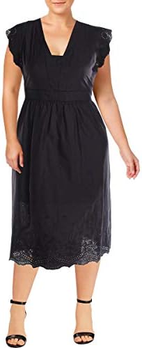 calvin klein dress leather trim CALVIN KLEIN Women's Black Faux Leather Trim V-Neck Shift Round-Hem Dress SZ 6