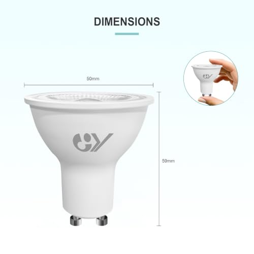 GY GU10 LED Bulb 4.9W 780lm Warm White 3000K Energy Saving LED Bulb,The New UK Energy Efficiency Class B Replaces 80W, 110°Beam Angle Non-Dimmable, 10 Pack